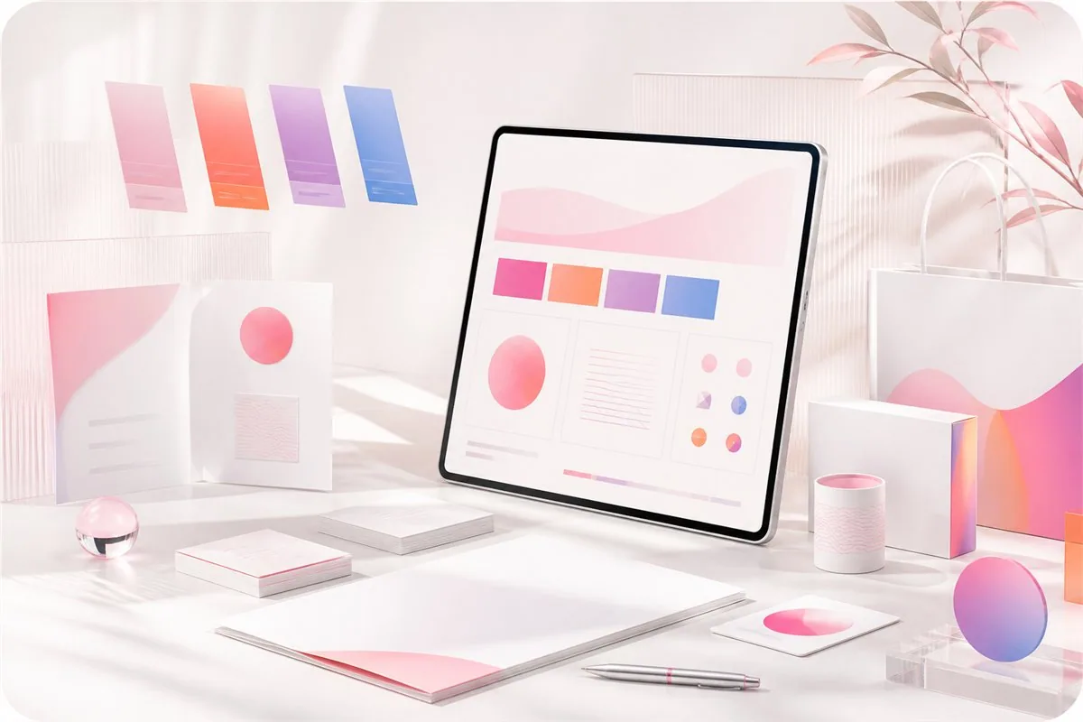 Ilustración de identidad visual y branding